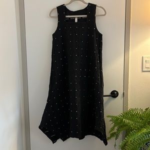 Dotted A-line midi dress